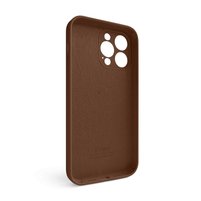 Чехол Full Silicone Case для Apple iPhone 15 Pro Max dark brown (75) закрытая камера