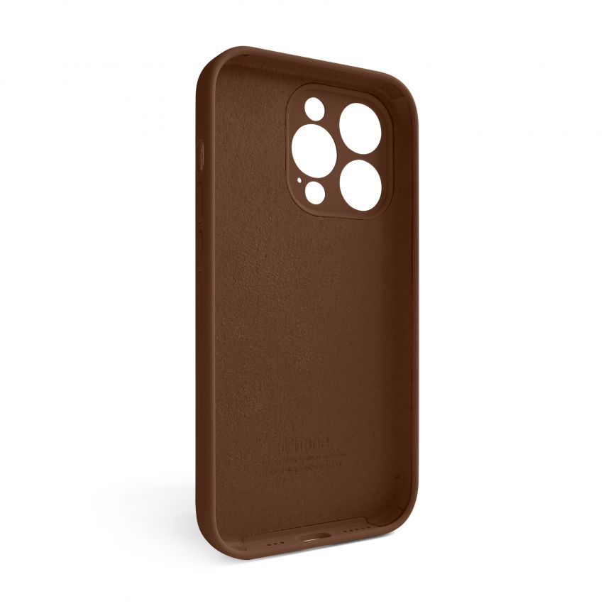 Чехол Full Silicone Case для Apple iPhone 15 Pro dark brown (75) закрытая камера