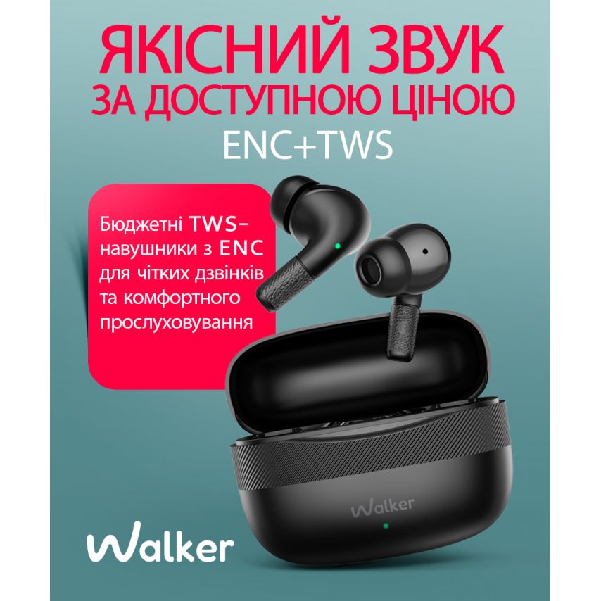 Наушники Bluetooth WALKER WTS-39 ENC white