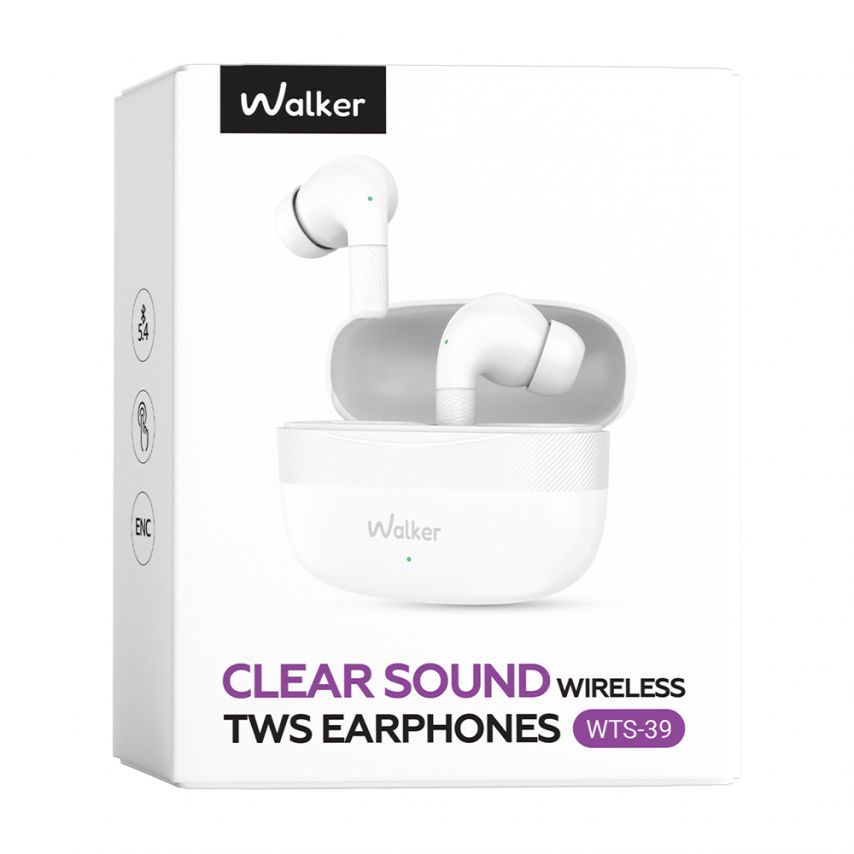 Наушники Bluetooth WALKER WTS-39 ENC white