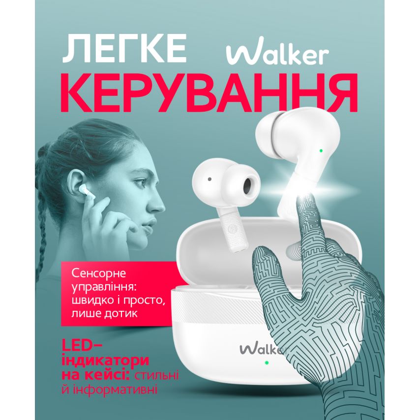 Наушники Bluetooth WALKER WTS-39 ENC black