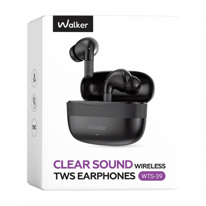 Наушники Bluetooth WALKER WTS-39 ENC black