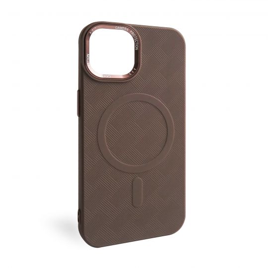 Чехол с функцией MagSafe Textured для Apple iPhone 13 brown (02)