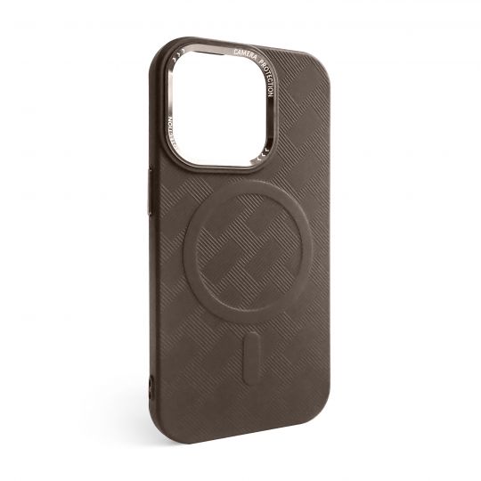 Чохол з функцією MagSafe Textured для Apple iPhone 13 Pro brown (02)