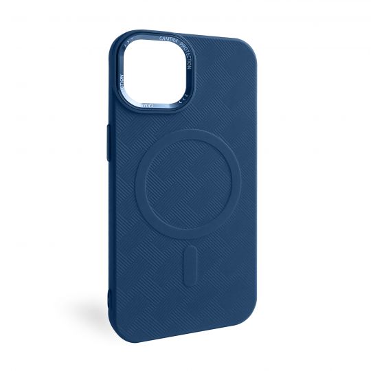 Чехол с функцией MagSafe Textured для Apple iPhone 14 blue (05)
