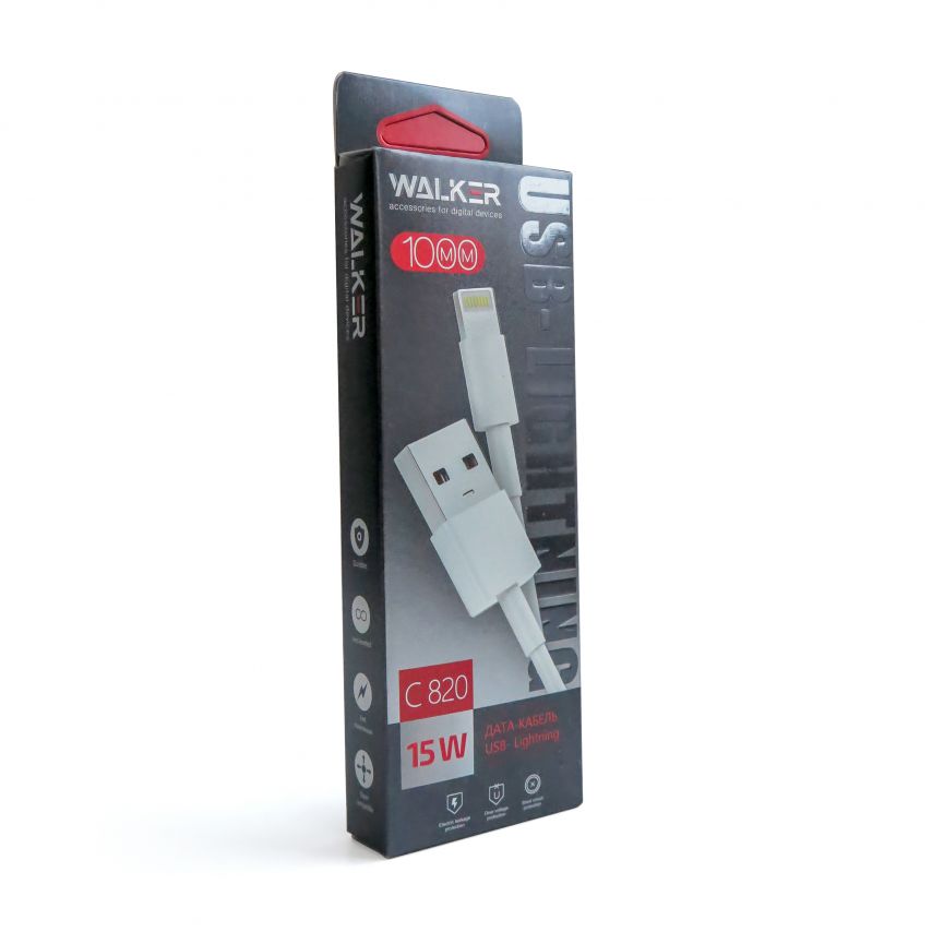 Кабель USB WALKER C820 Lightning white