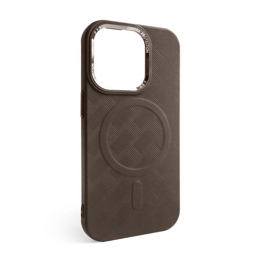 Чохол з функцією MagSafe Textured для Apple iPhone 15 Pro Max brown (02)