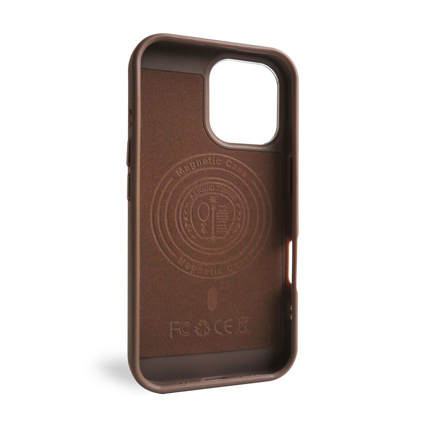 Чехол с функцией MagSafe Textured для Apple iPhone 16 brown (02)