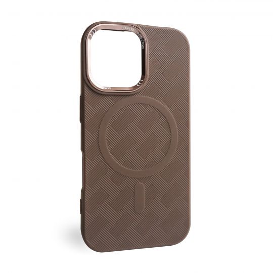Чехол с функцией MagSafe Textured для Apple iPhone 16 brown (02)