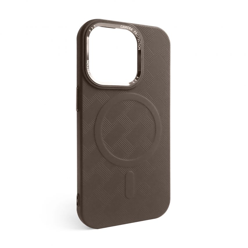 Чохол з функцією MagSafe Textured для Apple iPhone 16 Pro Max brown (02)