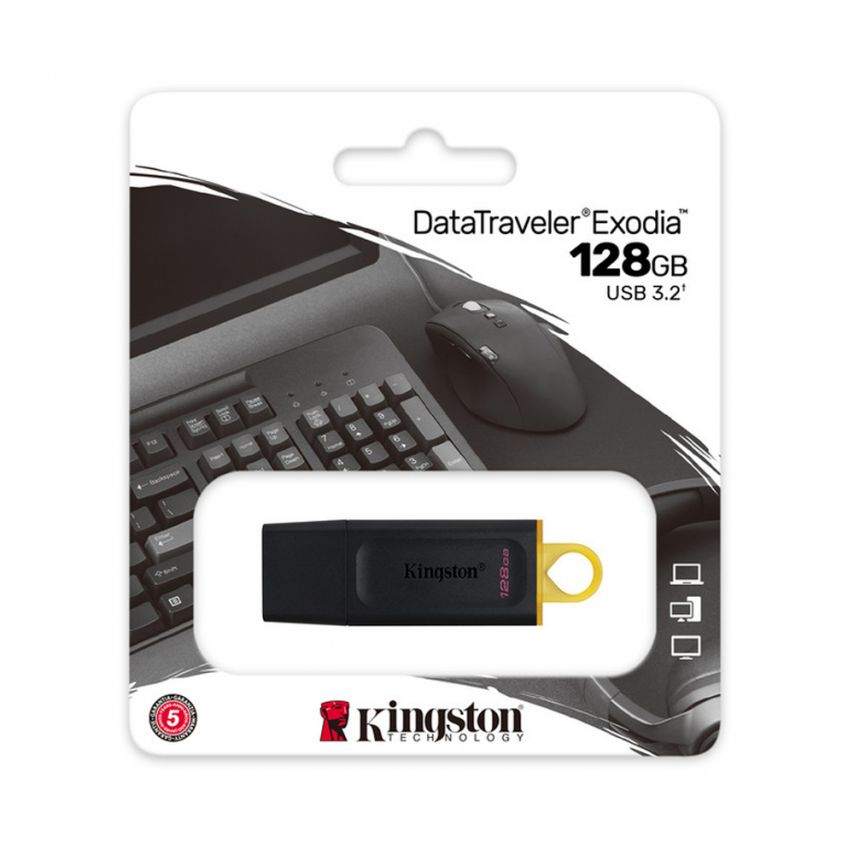 Флеш-память USB Kingston DT Exodia 128GB USB 3.2 black/yellow (DTX/128GB)