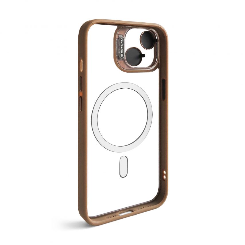 Чохол з функцією MagSafe для Apple iPhone 13 з підставкою та захистом для камер gold brown (9)
