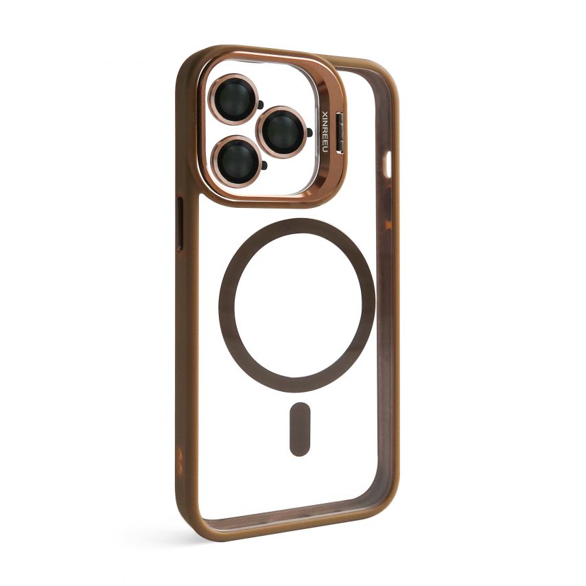 Чохол з функцією MagSafe для Apple iPhone 13 Pro Max з підставкою та захистом для камер gold brown (9)