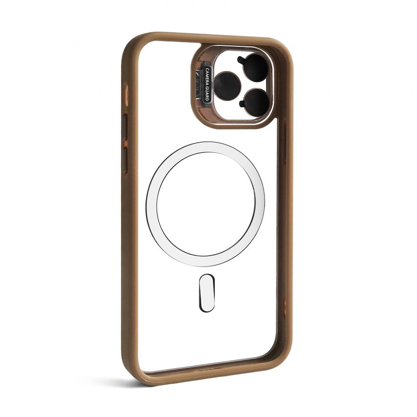 Чехол с функцией MagSafe для Apple iPhone 11 Pro с подставкой и защитой для камер gold brown (9)
