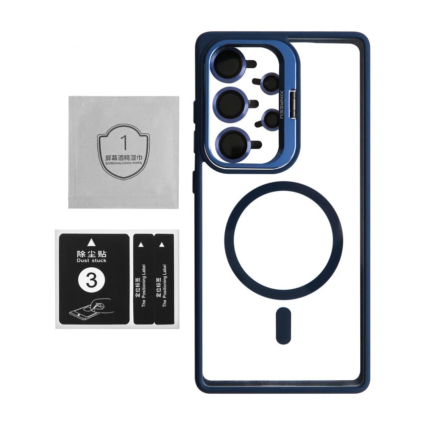 Чохол з функцією MagSafe для Samsung Galaxy S24 Ultra/S928 (2024) з підставкою та захистом для камер dark blue (4)