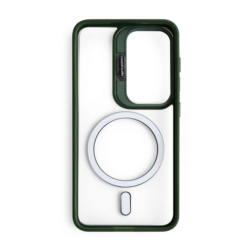 Чехол с функцией MagSafe для Samsung Galaxy S25/S931 (2025) с подставкой и защитой для камер green (1)