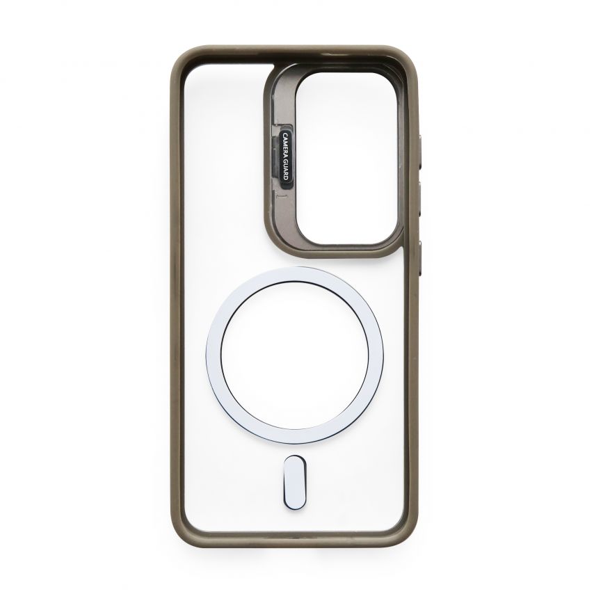 Чехол с функцией MagSafe для Samsung Galaxy S25/S931 (2025) с подставкой и защитой для камер light grey (6)