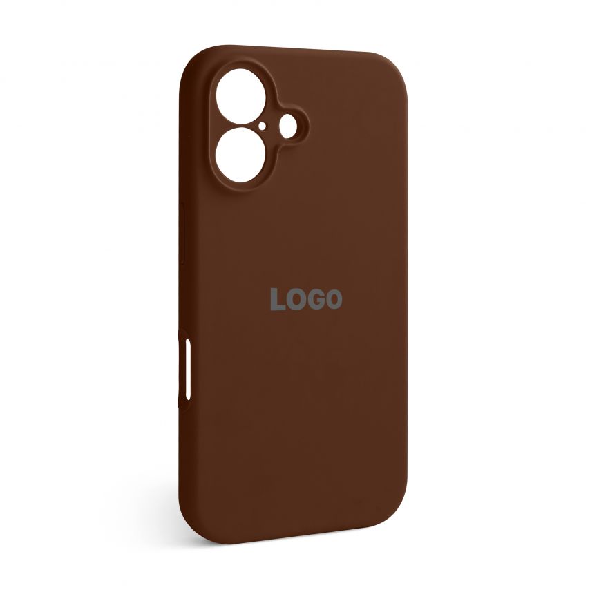 Чехол Full Silicone Case для Apple iPhone 16 dark brown (75) закрытая камера