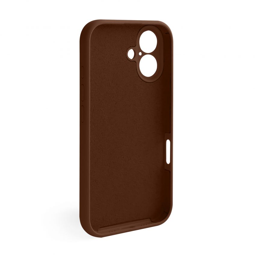 Чехол Full Silicone Case для Apple iPhone 16 dark brown (75) закрытая камера