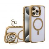 Чохол з функцією MagSafe для Apple iPhone 12 Pro Max з підставкою та захистом для камер gold brown (9)