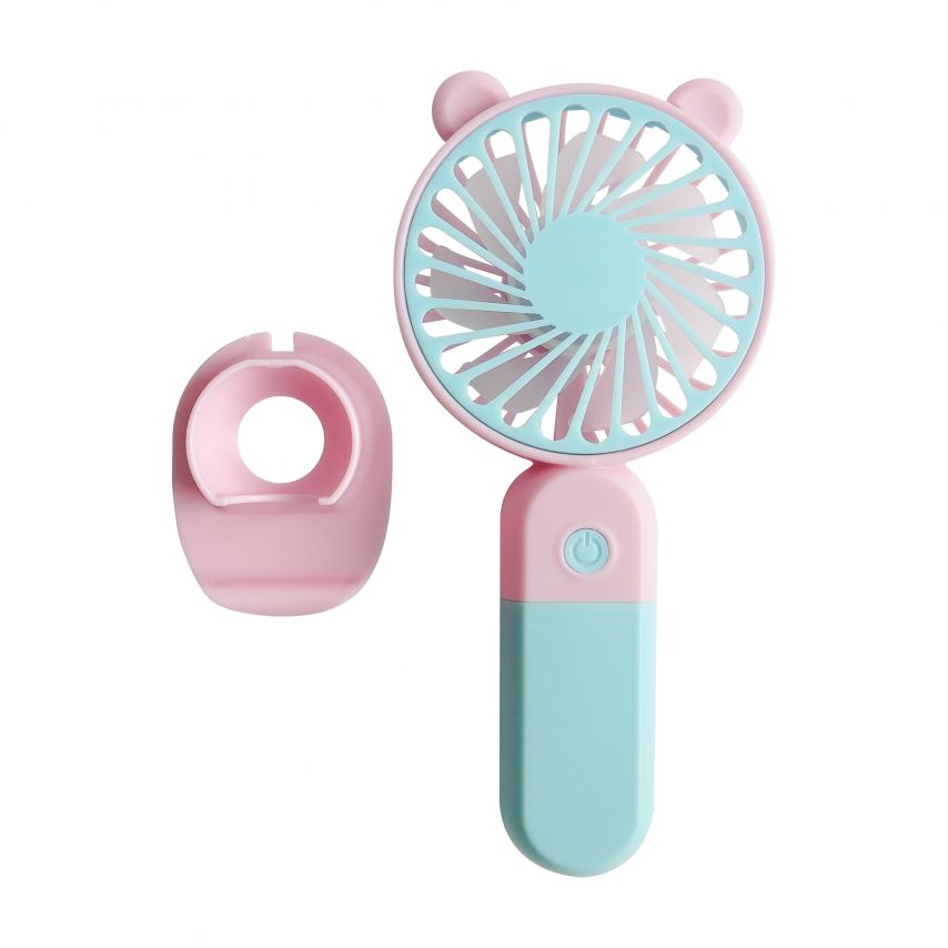 Портативний вентилятор Y-19 400mAh blue/pink