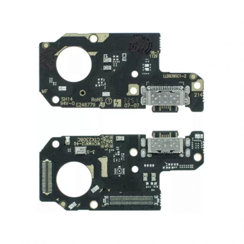 Шлейф (нижняя плата) для Xiaomi Redmi Note 12 4G  с разъемом зарядки и микрофоном High Quality