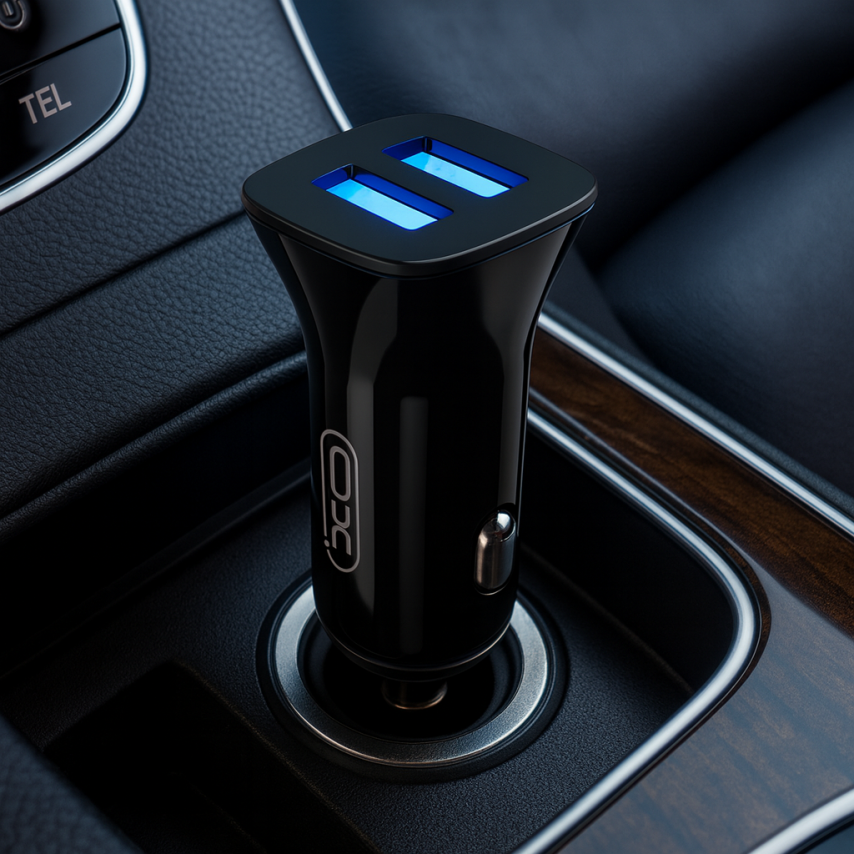 Автомобільний зарядний пристрій (адаптер) XO CC31 2USB / 12W black