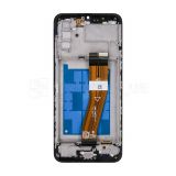 Дисплей (LCD) для Samsung Galaxy A03s/A037 (2021) 160.5х72мм (жовтий шлейф) з тачскріном і рамкою black Original Quality (УЦІНКА! Пошкодження рамки)