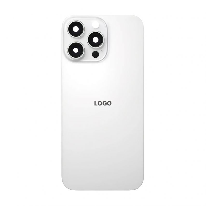 Задняя крышка для Apple iPhone 15 Pro с рамкой и стеклом камеры White Titanium Original Quality