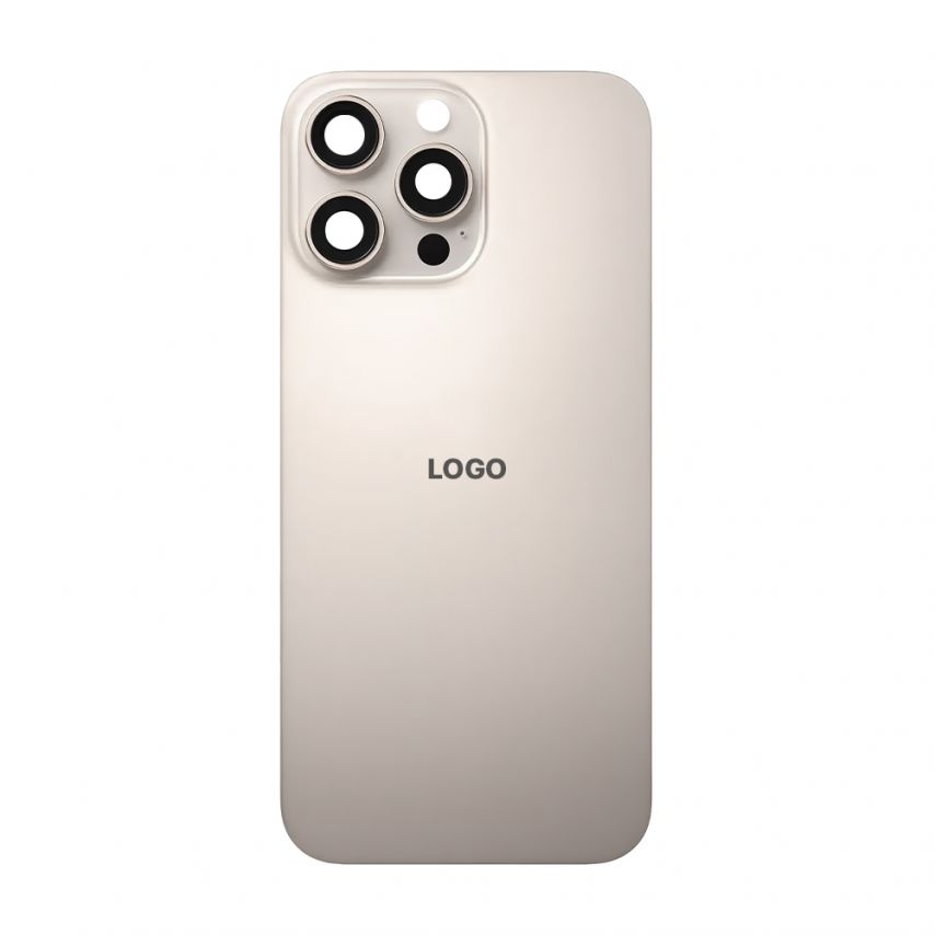 Задня кришка для Apple iPhone 15 Pro з рамкою і склом камери Natural Titanium Original Quality