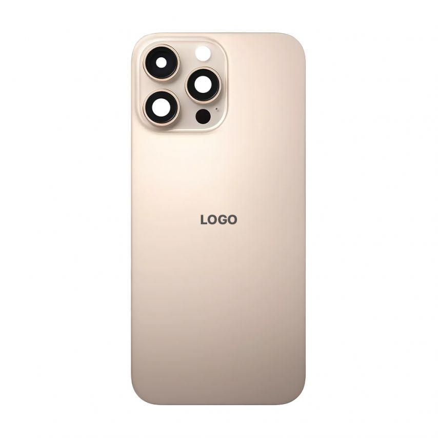 Задняя крышка для Apple iPhone 16 Pro Max с рамкой и стеклом камеры Natural Titanium Original Quality