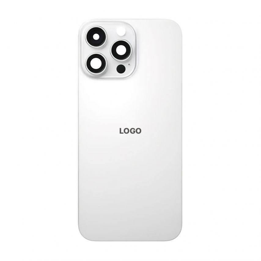 Задняя крышка для Apple iPhone 16 Pro Max с рамкой и стеклом камеры White Titanium Original Quality