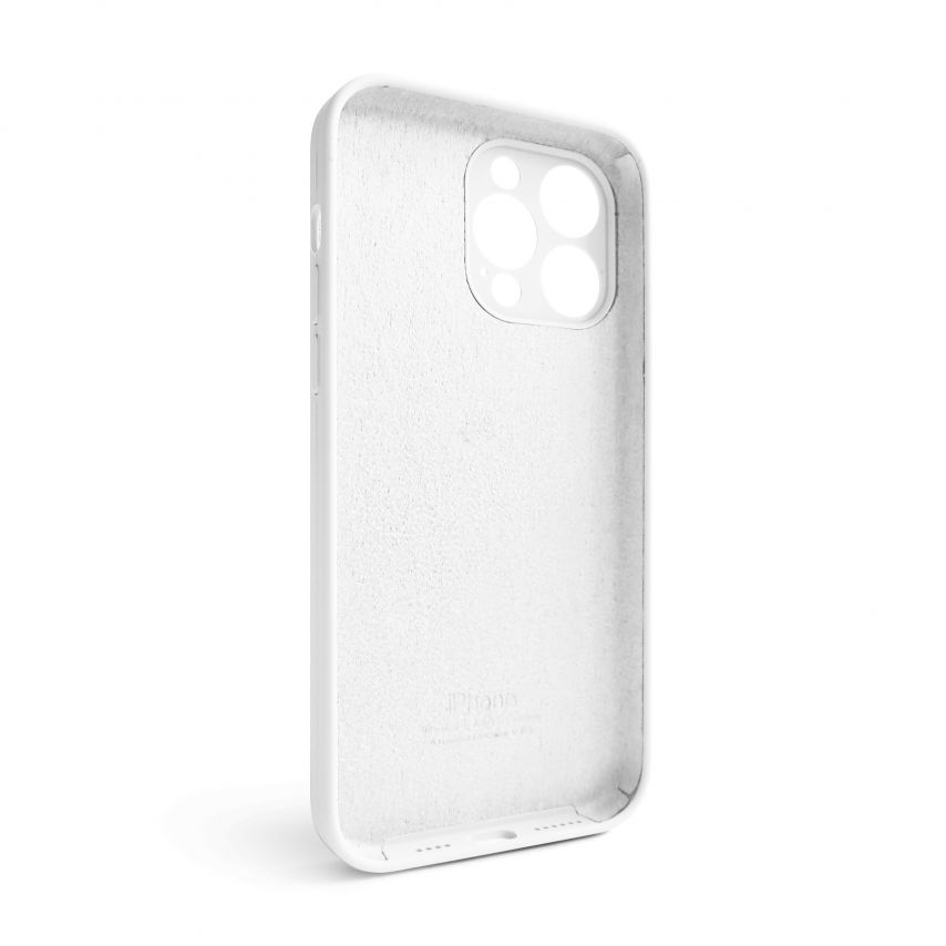 Чехол Full Silicone Case для Apple iPhone 15 Pro Max white (09) закрытая камера