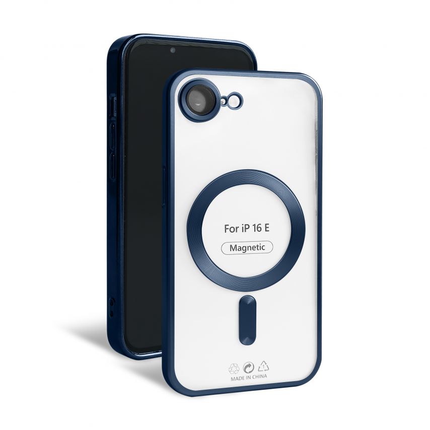 Чехол с функцией MagSafe для Apple iPhone 16e dark blue (07) матовый