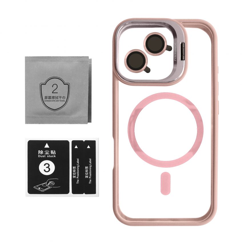 Чохол з функцією MagSafe для Apple iPhone 11 з підставкою та захистом для камер pink (10)