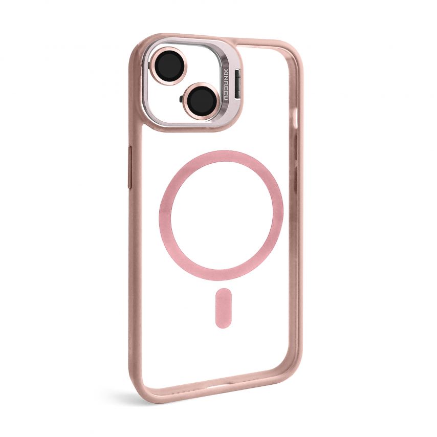 Чохол з функцією MagSafe для Apple iPhone 13 з підставкою та захистом для камер pink (10)