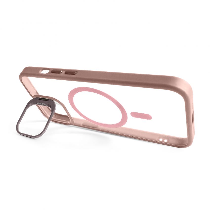 Чохол з функцією MagSafe для Apple iPhone 13 з підставкою та захистом для камер pink (10)