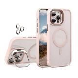 Чохол з функцією MagSafe для Apple iPhone 13 з підставкою та захистом для камер pink (10)