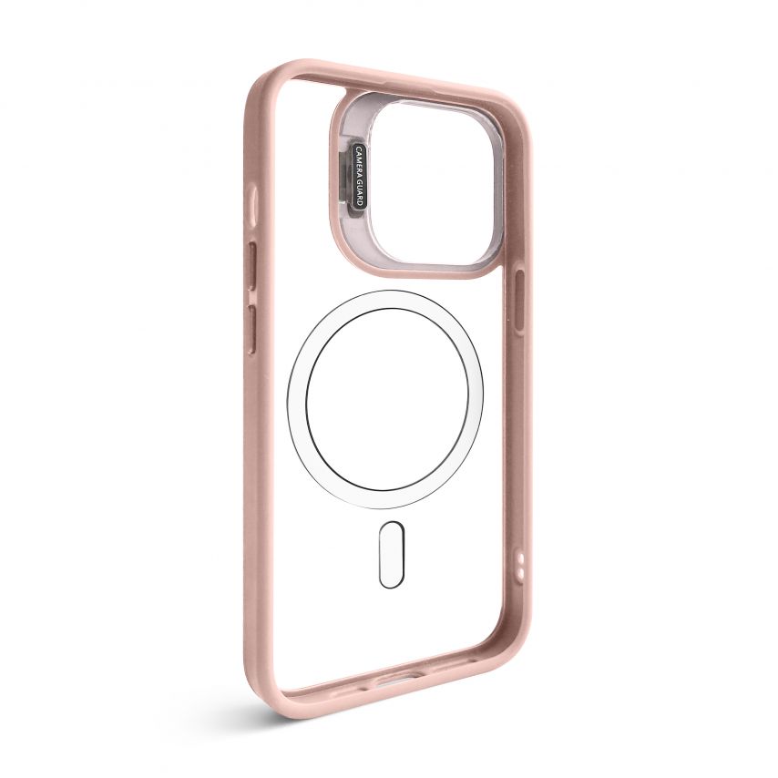 Чехол с функцией MagSafe для Apple iPhone 13 Pro с подставкой и защитой для камер pink (10)