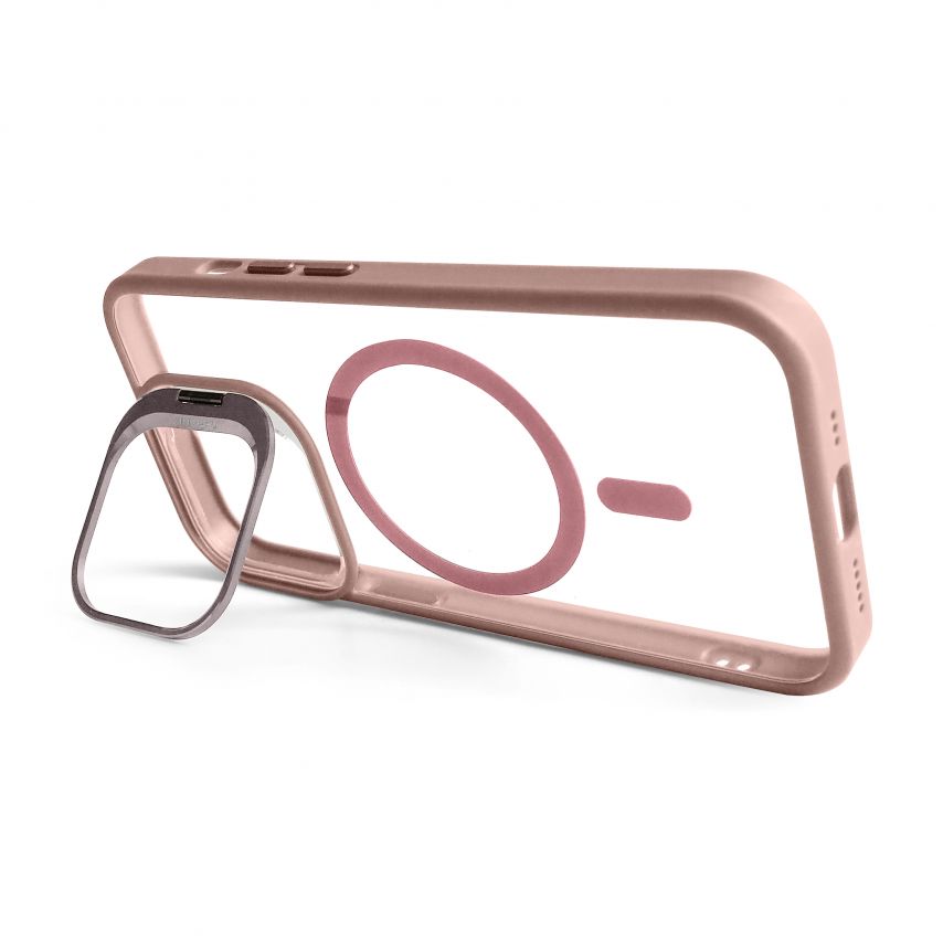 Чехол с функцией MagSafe для Apple iPhone 13 Pro с подставкой и защитой для камер pink (10)
