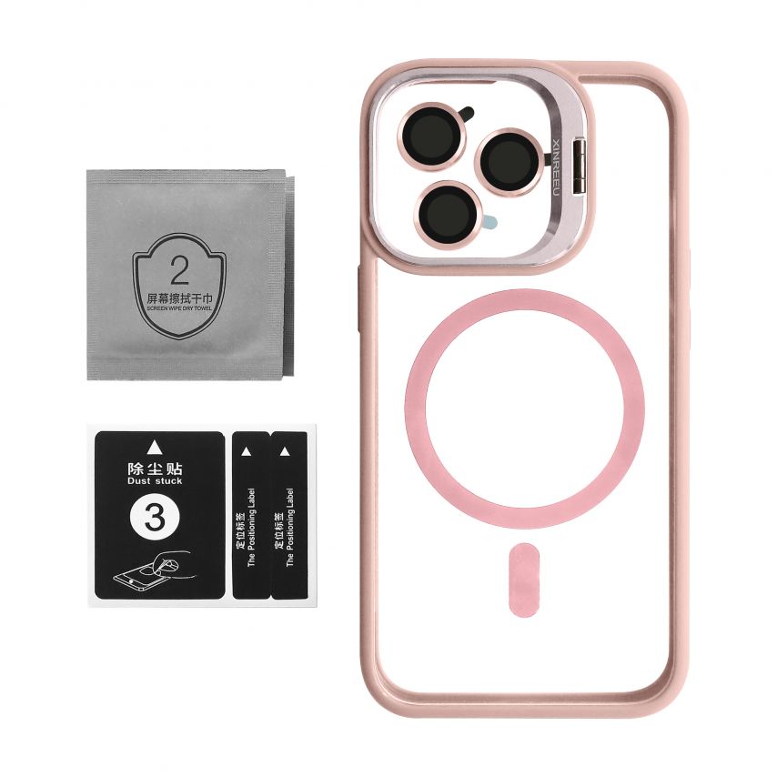 Чохол з функцією MagSafe для Apple iPhone 13 Pro Max з підставкою та захистом для камер pink (10)