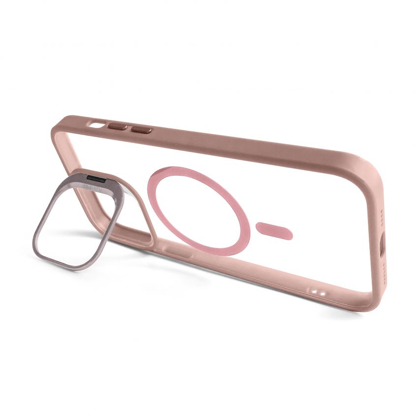 Чехол с функцией MagSafe для Apple iPhone 14 Pro с подставкой и защитой для камер pink (10)