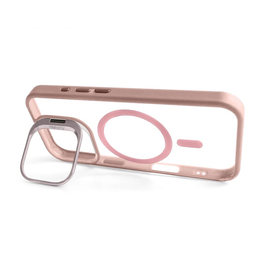 Чохол з функцією MagSafe для Apple iPhone 16 Pro Max з підставкою та захистом для камер pink (10)