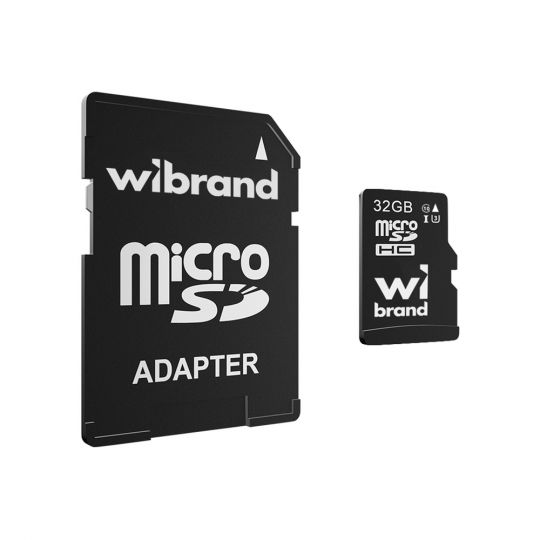 Карта памяти Wibrand MicroSDHC 32GB UHS-I Class 10 + SD-адаптер - купить за 354.40 грн в Киеве, Украине