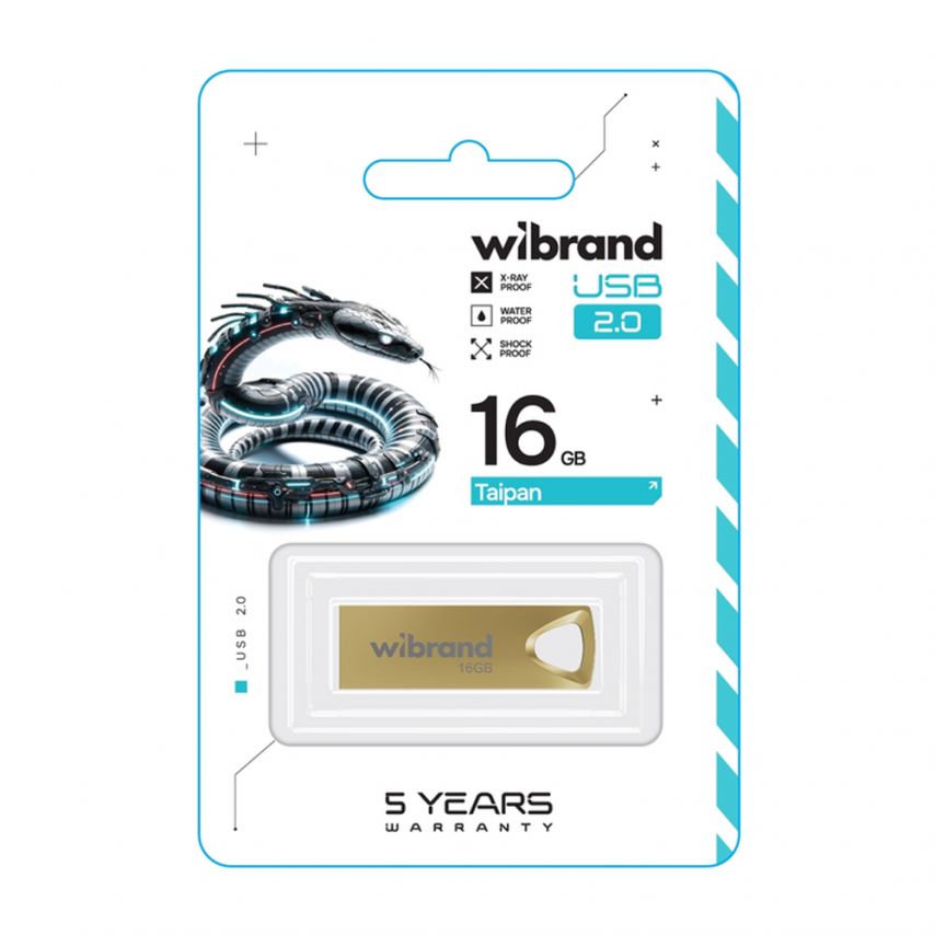 Флеш-пам'ять USB Wibrand Taipan 16GB USB 2.0 gold