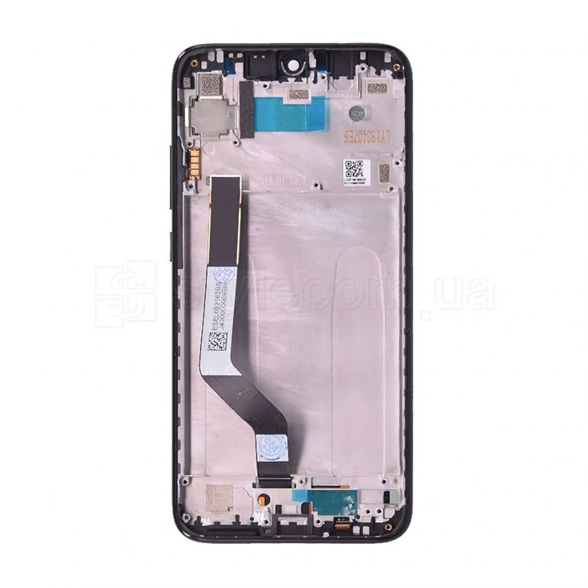 Дисплей (LCD) для Xiaomi Redmi Note 7, Redmi Note 7 Pro з тачскріном та рамкою black Original Quality (УЦІНКА! Пошкодження рамки)