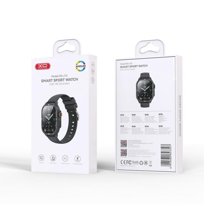 Смарт-часы (Smart Watch) XO J12 Amoled Sport black