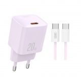 Сетевое зарядное устройство (адаптер) 2в1 XO L146 PD_20W + Data Cable Type-C to Type-C purple