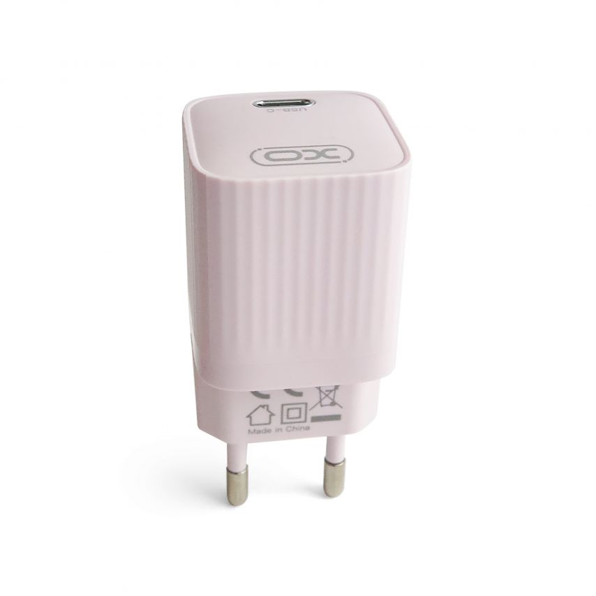 Мережевий зарядний пристрій (адаптер) 2в1 XO L146 PD_20W + Data Cable Type-C to Lightning purple