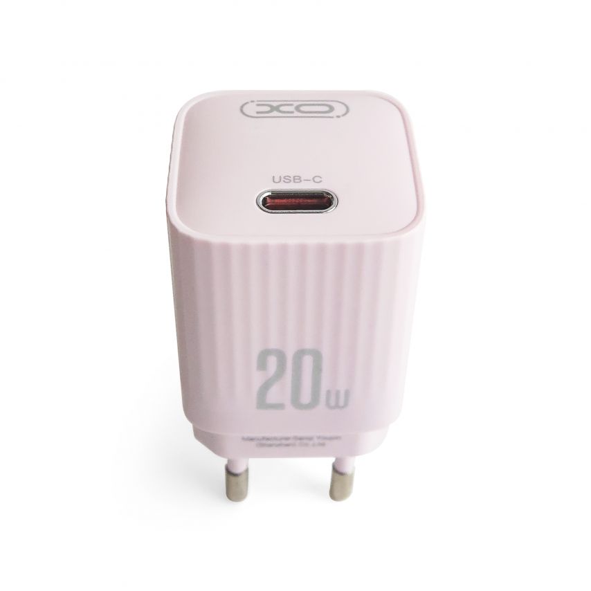 Мережевий зарядний пристрій (адаптер) 2в1 XO L146 PD_20W + Data Cable Type-C to Lightning purple